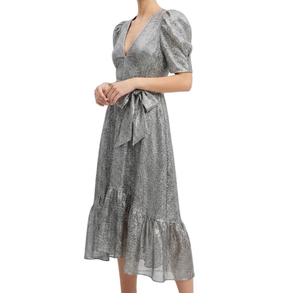 Hunter Bell Metallic Midi Dress Size 6